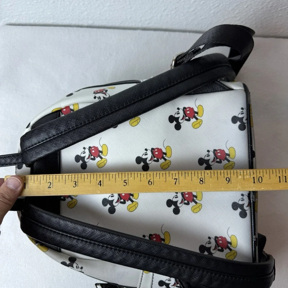 Disney Parks Loungefly White All Over Mickey Mouse Classic Backpack White Black